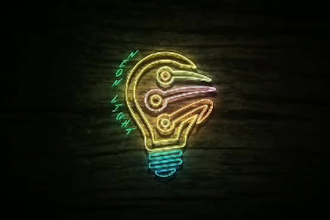 design 80s retro vintage logo, chrome text or neon icons