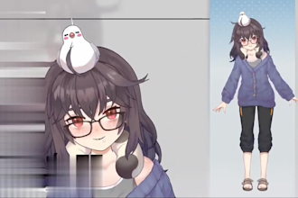 do 2d vtuber, vtuber rigging, vtuber design, anime vtuber model,for vtube studio