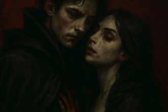 write a dark romantic story or tiktok script with emotional depth