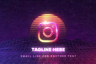 create 80s vhs retro intro animation video of your text, logo or brand