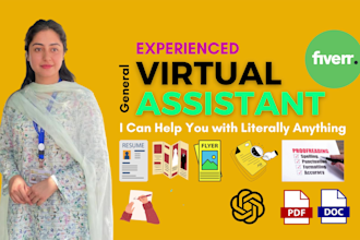 be an experienced, virtual assistant for writing, proofreading, canva designs