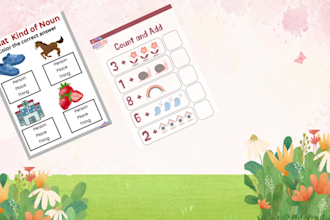 design custom worksheet and activity book for kids