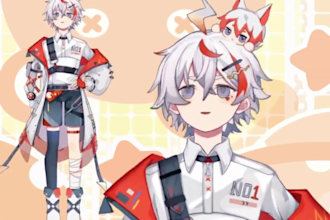 draw and rig male 2d vtuber model, 3d vtuber model, fanart for vtuber commission