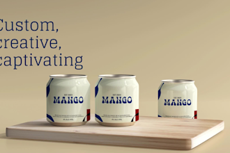 design wine, beer, energy drink can or bottle labels