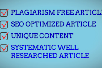 deliver systematic unique and well researched article