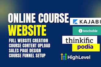 thinkific online course website sales funnel thinkific website kajabi teachable