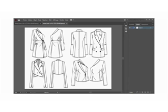 create fashion tech pack, flat sketches, cad for fashion and clothing production