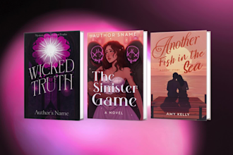 design a stunning illustrated fantasy or romance book cover