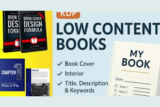 design a low content kdp book for amazon kdp cover book interior