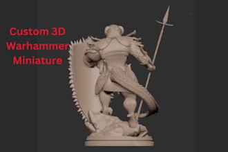 sculpt 3d tabletop warhammer miniature game for 3d printing animation video stl