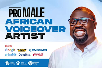 record your african male  professional voice over