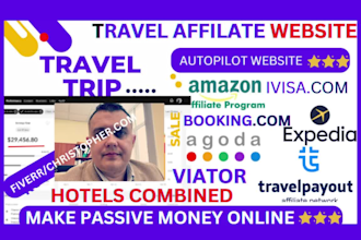build automated travel affiliate marketing booking websites for passive income