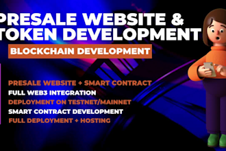 presale website, nft staking website, smart contract integration