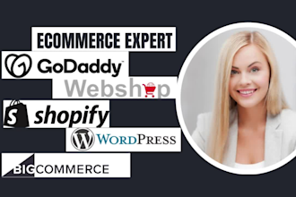 ecommerce webshop, bigcommerce, on hostinger, godaddy shopify, wordpress website