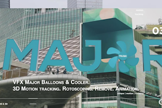 do 3d cgi product tracking, vfx animation, compositing, rotoscope, remove