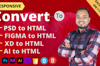 convert xd to html figma to html psd to html css responsive