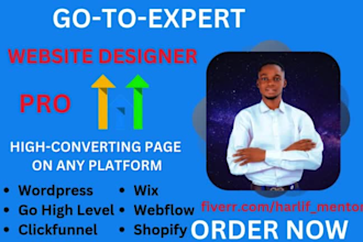 design websites and funnels using wordpress wix clickfunnel or gohighlevel