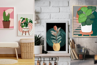 print on demand minimalist boho style wall arts