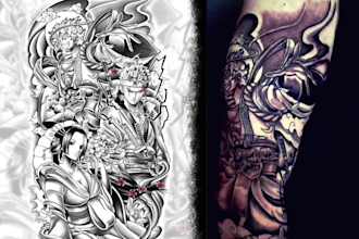 draw anime manga or japanese theme for your tattoo