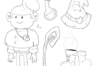 draw character concept or reference sheet illustration