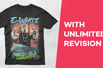 make t shirt design in vintage bootleg rap tee style