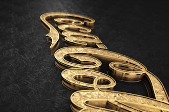create 3d gold video intro logo animation