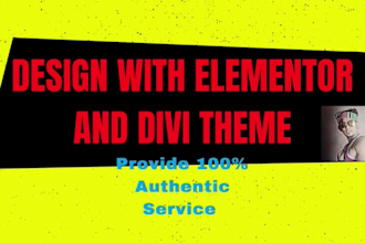 create a website with custom divi and elementor