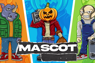 design custom cartoon character or animal mascot logo illustration