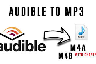 convert 20 audiobook to mp3 or m4a or m4b with chapter