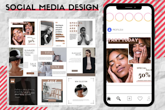 create social media design, posts or banner ads