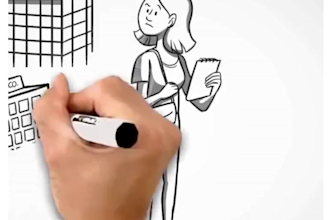 design 2d whiteboard, doodle explainer, animation, retro line art doodle cartoon
