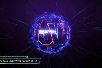 create custom 3d glossy logo intro animation