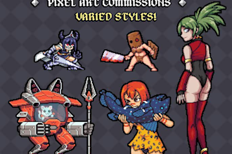 make vivid and colorful pixel art for you