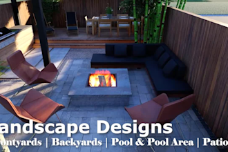 do your backyard design or frontyard landscape with realistic 3d images