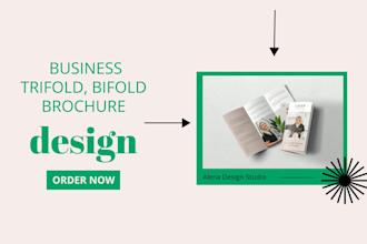 design business trifold, bifold brochure
