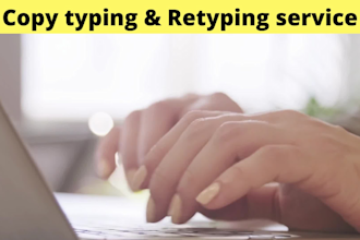 do a fast typing job, retype scanned pages, PDF to word