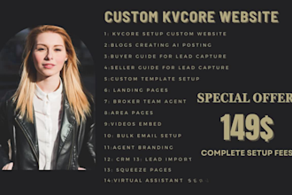 setup kvcore custom website blog squeeze landing pages