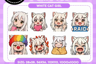 draw custom twitch emotes chibi emotes animated emotes vtuber for stream