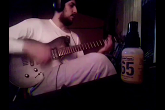 record electric guitar, acoustic guitar, and bass tracks