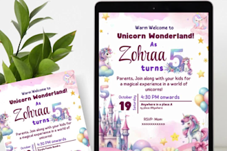 create birthday or event or  wedding  invite or flyer design