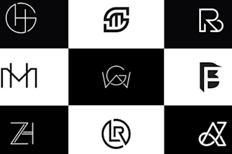 do initial letter word mark monogram custom text based logo