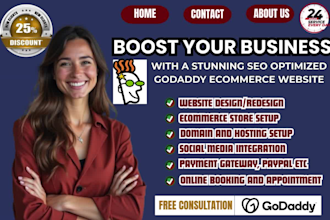 build or redesign godaddy ecommerce store design hostinger worpress website