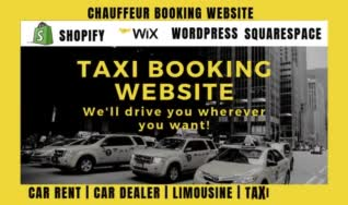 design car rental chauffeur taxi booking website in shopify wordpress wix expert
