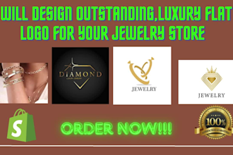 design luxury, outstanding flat logo for your jewelry store
