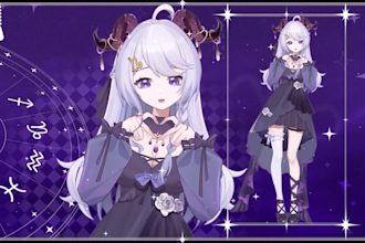 design and rig vtuber model live2d rigging 2d vtuber avatar anime art commission