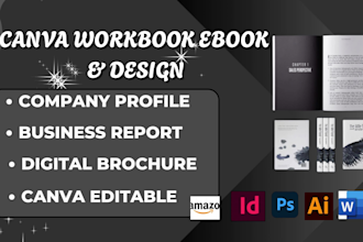 design company profile business report digital brochure canva editable