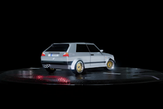make a custom low poly 3d car model and render made from scratch
