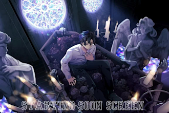 make animated twitch brb starting soon, offline, ending screen, twitch overlay