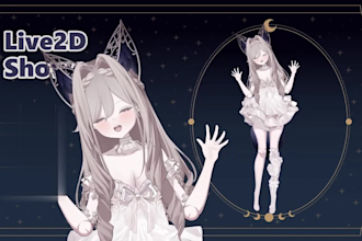 draw live 2d vtuber model, live 2d rigging, vtuber model, vtuber commission