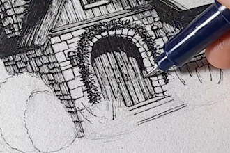 draw hand drawn cottage illustrations for real estate